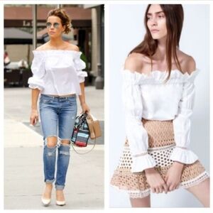 Alexis Ellen Off The Shoulder Top In White. Size XS